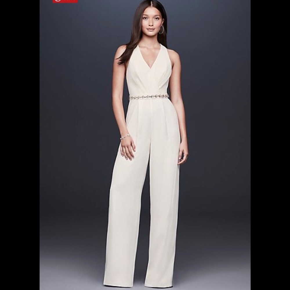BRAND NEW David’s Bridal Ivory Jumpsuit